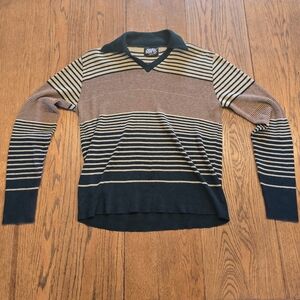 Vintage 1970s Studio One by Campus Striped V-Neck Sweater